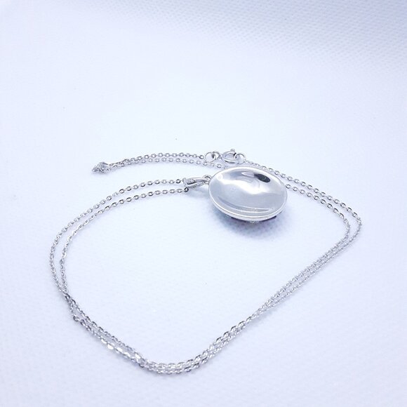 16 inch sterling silver chain and pendant auqa blue and fusha colors and cz's - Picture 4 of 9